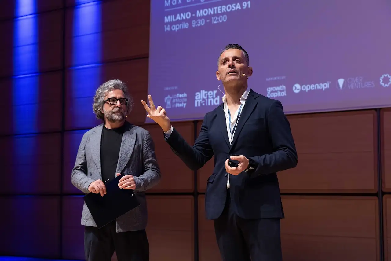 The two hosts on stage