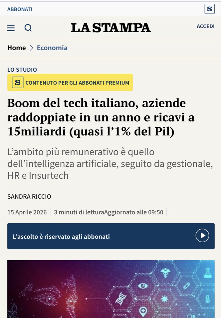 La Stampa, 15 April 2026